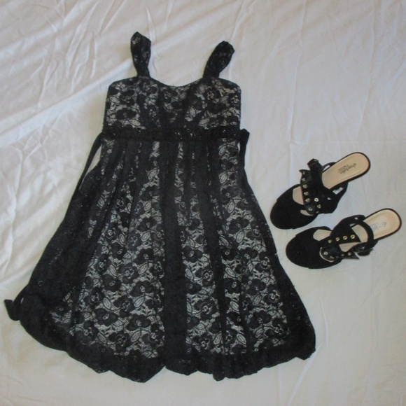 Other - Black Lacy Formal Dress with Padding
